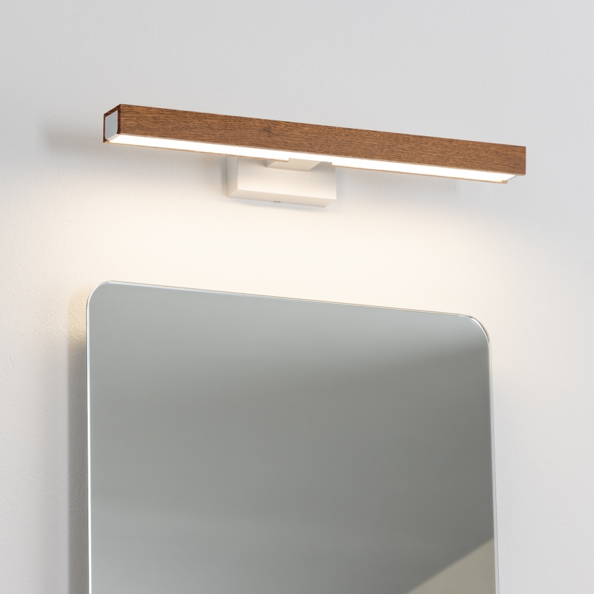 Brilagi - LED Peeglivalgustus vannituppa WOODY MIRROR LED/8W/230V 40 cm IP44 tamm kirss/valge