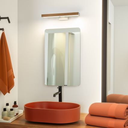 Brilagi - LED Peeglivalgustus vannituppa WOODY MIRROR LED/8W/230V 40 cm IP44 tamm kirss/valge