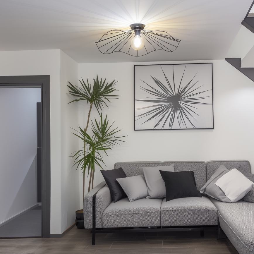 Brilagi - LED pindpaigaldatav lühter CERIA WIRE 1xE27/40W/230V läbimõõt 80 cm must