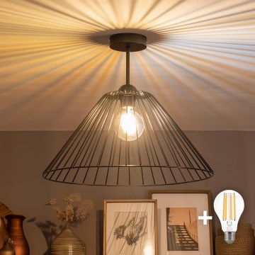 Brilagi - LED pinnale kinnitatav laelamp CERIA WIRE 1xE27/60W/230V läbimõõt 45 cm must