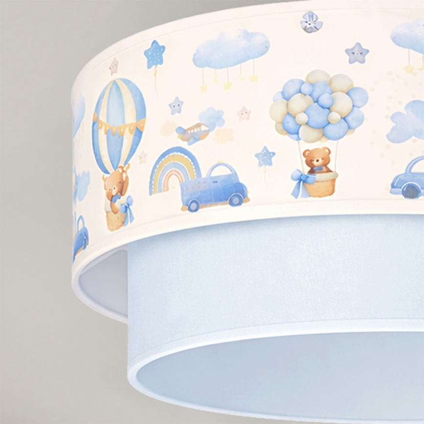 Brilagi - LED lastetoa pinnapealne laelamp BOBO 1xE27/60W/230V, läbimõõt 40 cm, kreem/sinine/karukestega