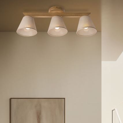 Brilagi - LED  Pinnale kinnitatav lühter ANTHONY 3xE14/40W/230V tamm/beež