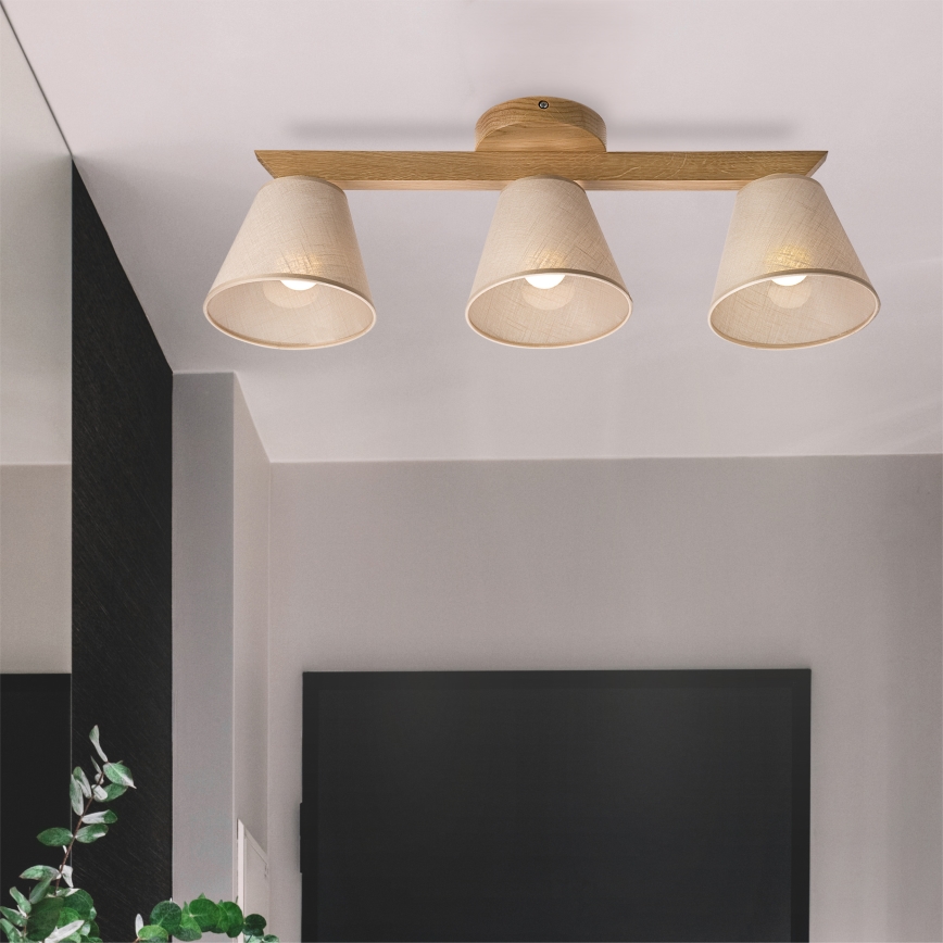 Brilagi - LED  Pinnale kinnitatav lühter ANTHONY 3xE14/40W/230V tamm/beež