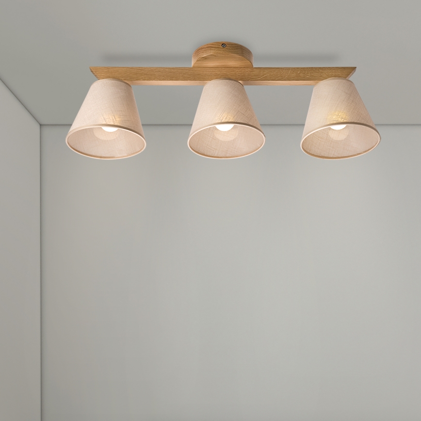 Brilagi - LED  Pinnale kinnitatav lühter ANTHONY 3xE14/40W/230V tamm/beež