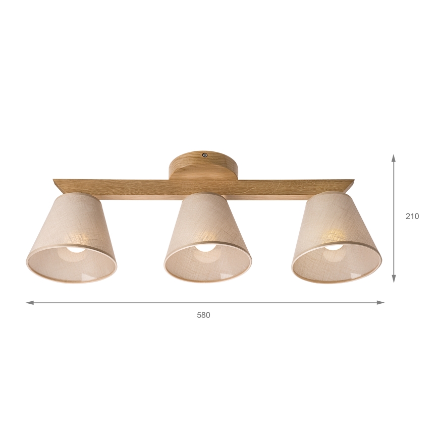 Brilagi - LED  Pinnale kinnitatav lühter ANTHONY 3xE14/40W/230V tamm/beež