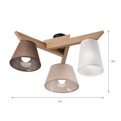 Brilagi - LED  Pinnale kinnitatav lühter ANTHONY 3xE14/40W/230V tamm