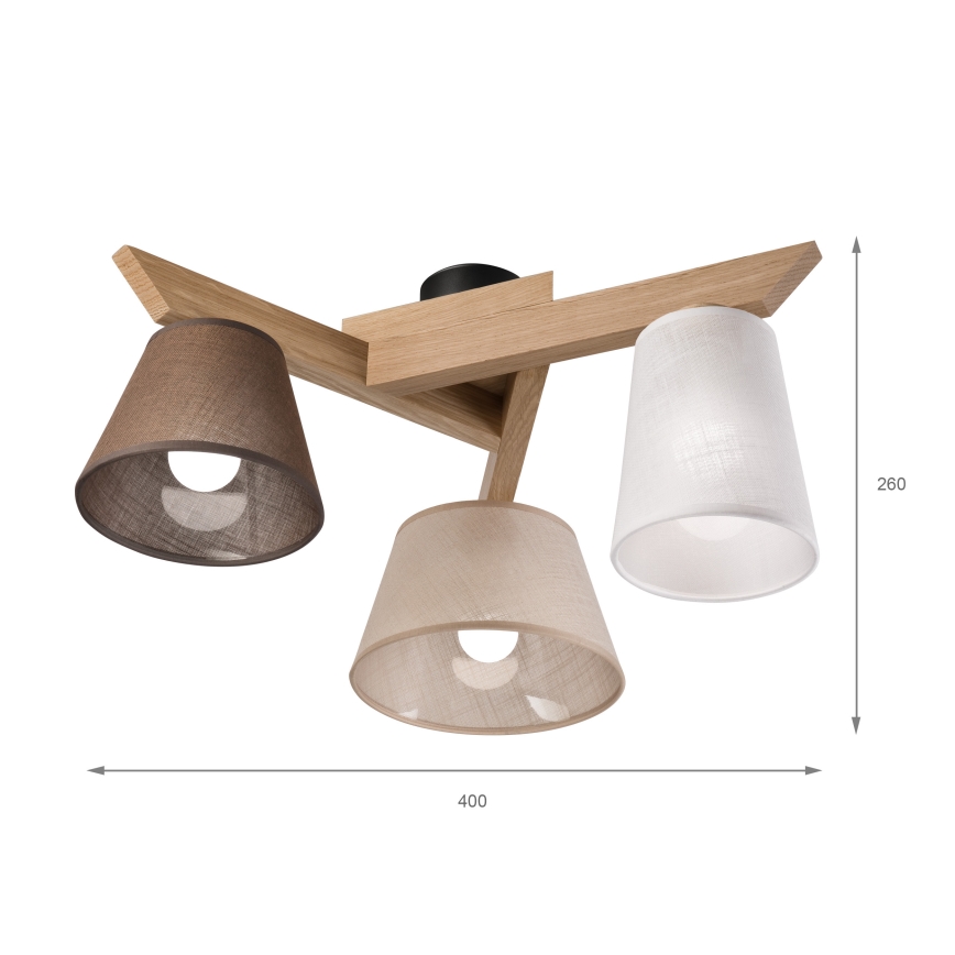 Brilagi - LED  Pinnale kinnitatav lühter ANTHONY 3xE14/40W/230V tamm