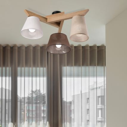 Brilagi - LED  Pinnale kinnitatav lühter ANTHONY 3xE14/40W/230V tamm