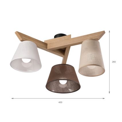 Brilagi - LED  Pinnale kinnitatav lühter ANTHONY 3xE14/40W/230V tamm