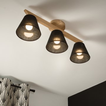 Brilagi - LED  Pinnale kinnitatav lühter ANTHONY 3xE14/40W/230V tamm/must