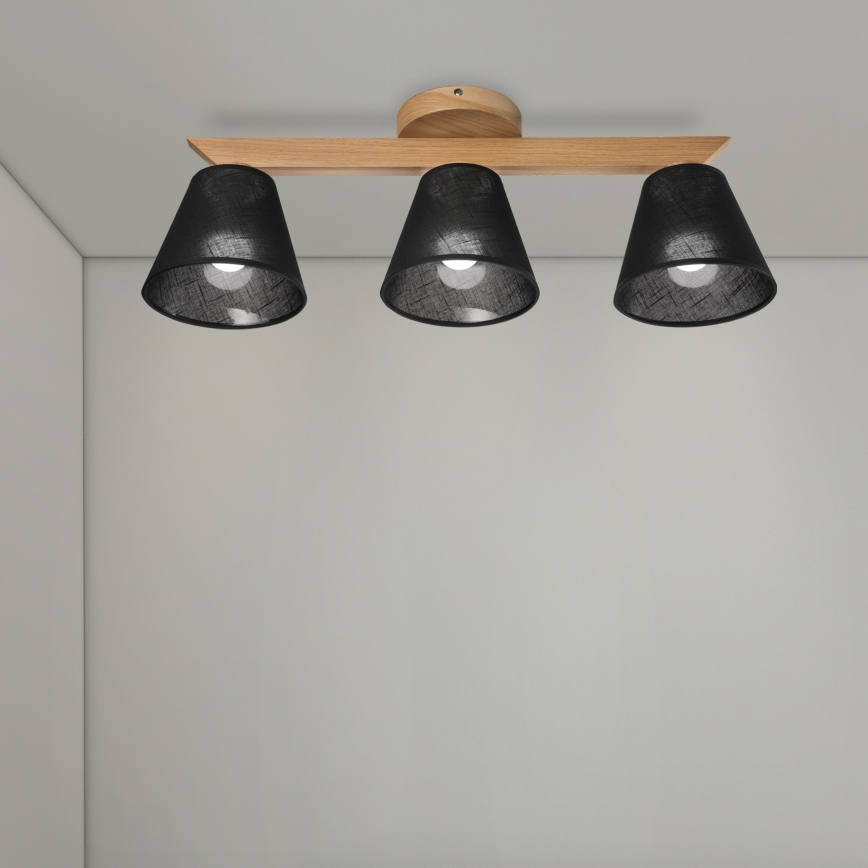 Brilagi - LED  Pinnale kinnitatav lühter ANTHONY 3xE14/40W/230V tamm/must