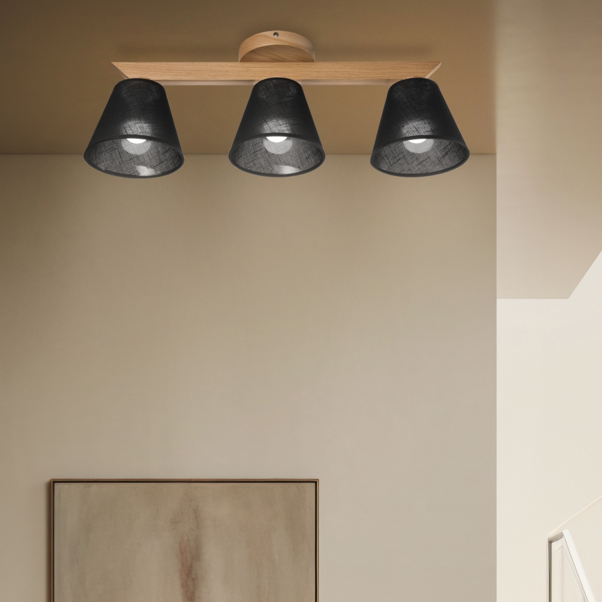 Brilagi - LED  Pinnale kinnitatav lühter ANTHONY 3xE14/40W/230V tamm/must