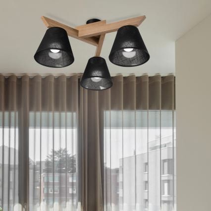 Brilagi - LED  Pinnale kinnitatav lühter ANTHONY 3xE14/40W/230V tamm/must