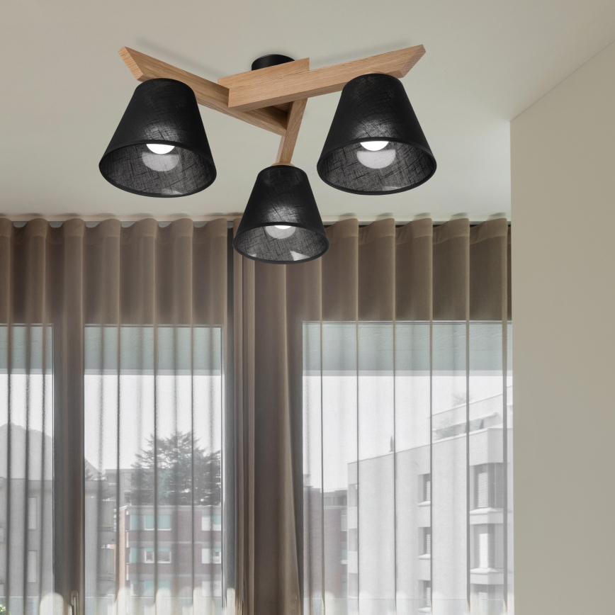 Brilagi - LED  Pinnale kinnitatav lühter ANTHONY 3xE14/40W/230V tamm/must