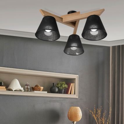 Brilagi - LED  Pinnale kinnitatav lühter ANTHONY 3xE14/40W/230V tamm/must