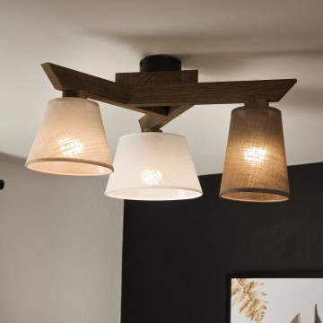 Brilagi - LED  Pinnale kinnitatav lühter ANTHONY 3xE14/40W/230V tamm pähklipuu