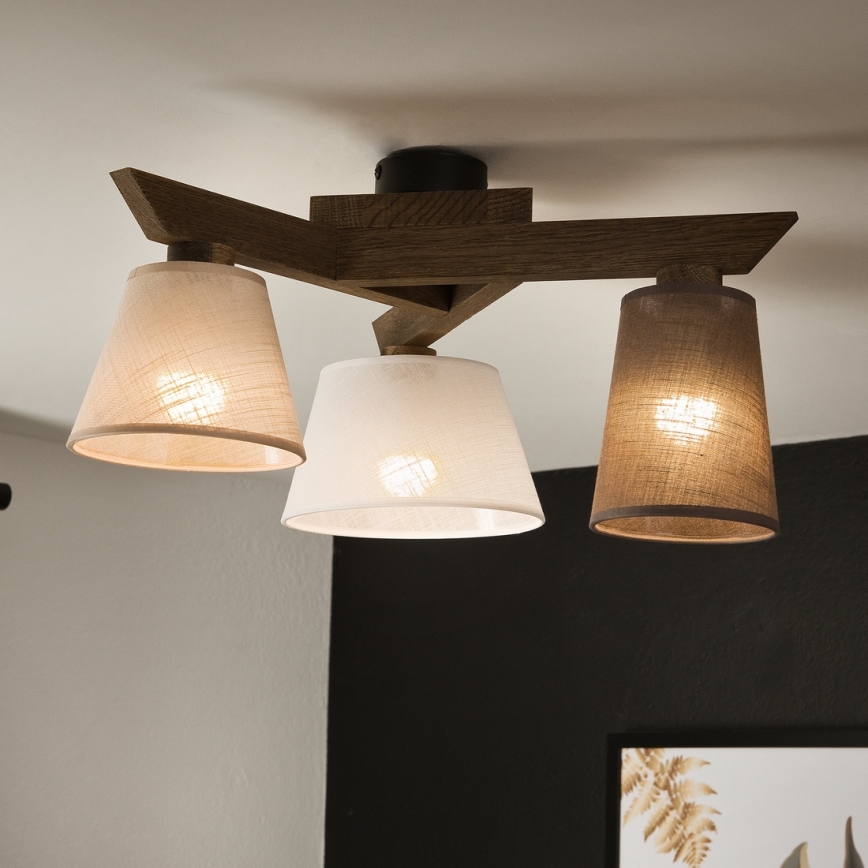 Brilagi - LED  Pinnale kinnitatav lühter ANTHONY 3xE14/40W/230V tamm pähklipuu
