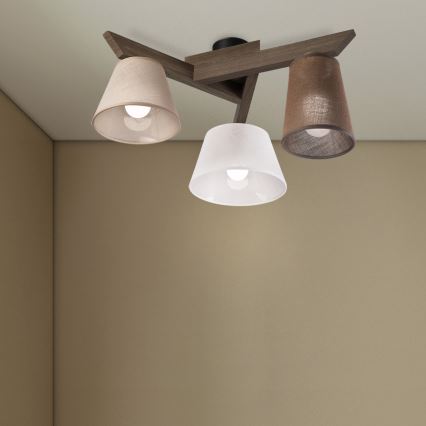 Brilagi - LED  Pinnale kinnitatav lühter ANTHONY 3xE14/40W/230V tamm pähklipuu