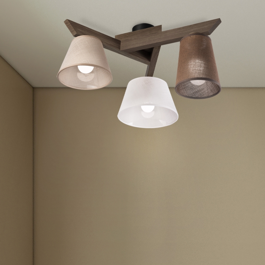 Brilagi - LED  Pinnale kinnitatav lühter ANTHONY 3xE14/40W/230V tamm pähklipuu