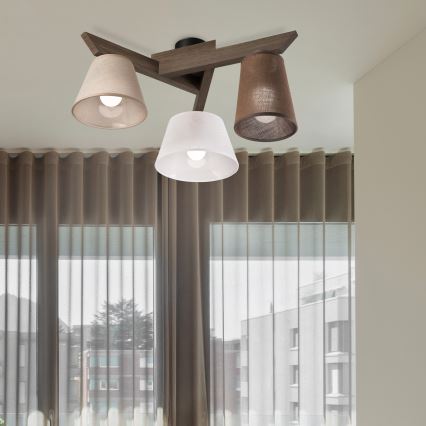 Brilagi - LED  Pinnale kinnitatav lühter ANTHONY 3xE14/40W/230V tamm pähklipuu
