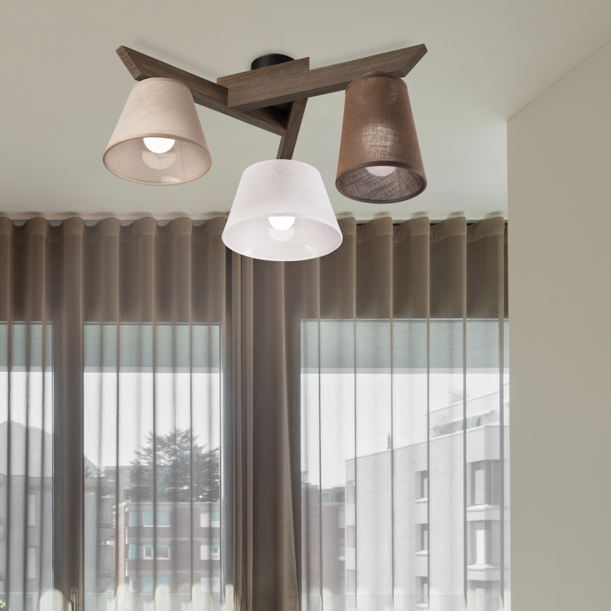 Brilagi - LED  Pinnale kinnitatav lühter ANTHONY 3xE14/40W/230V tamm pähklipuu