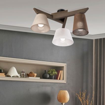 Brilagi - LED  Pinnale kinnitatav lühter ANTHONY 3xE14/40W/230V tamm pähklipuu