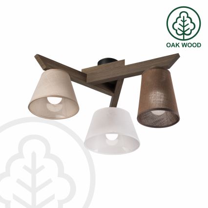 Brilagi - LED  Pinnale kinnitatav lühter ANTHONY 3xE14/40W/230V tamm pähklipuu