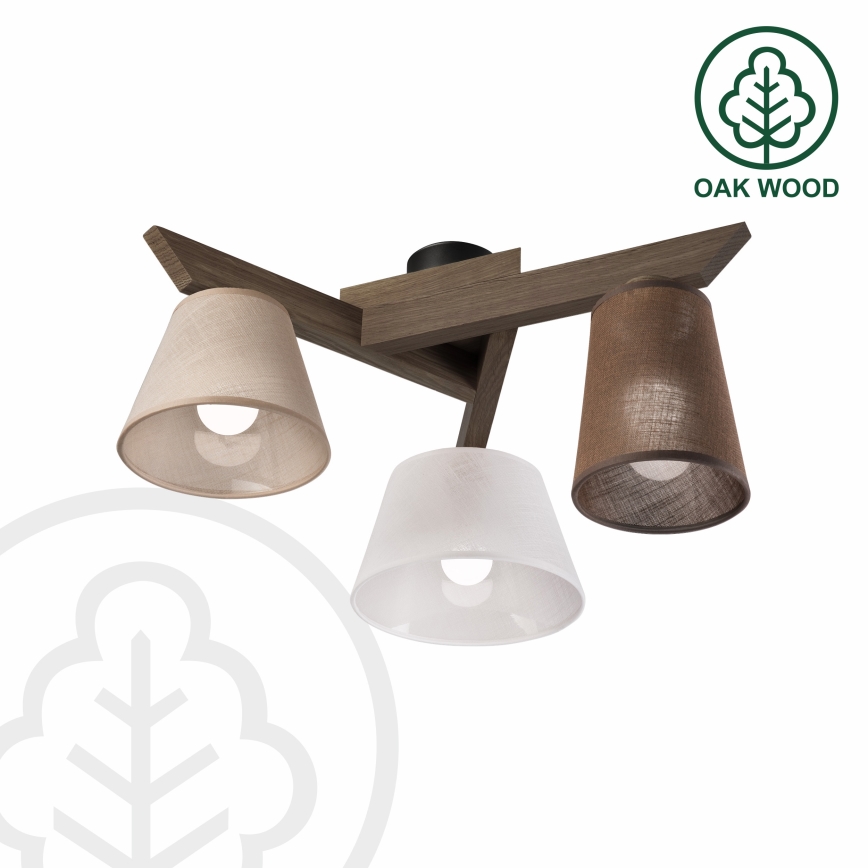Brilagi - LED  Pinnale kinnitatav lühter ANTHONY 3xE14/40W/230V tamm pähklipuu