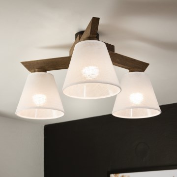 Brilagi - LED  Pinnale kinnitatav lühter ANTHONY 3xE14/40W/230V tamm pähklipuu/valge