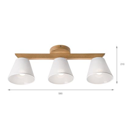 Brilagi - LED  Pinnale kinnitatav lühter ANTHONY 3xE14/40W/230V tamm/valge