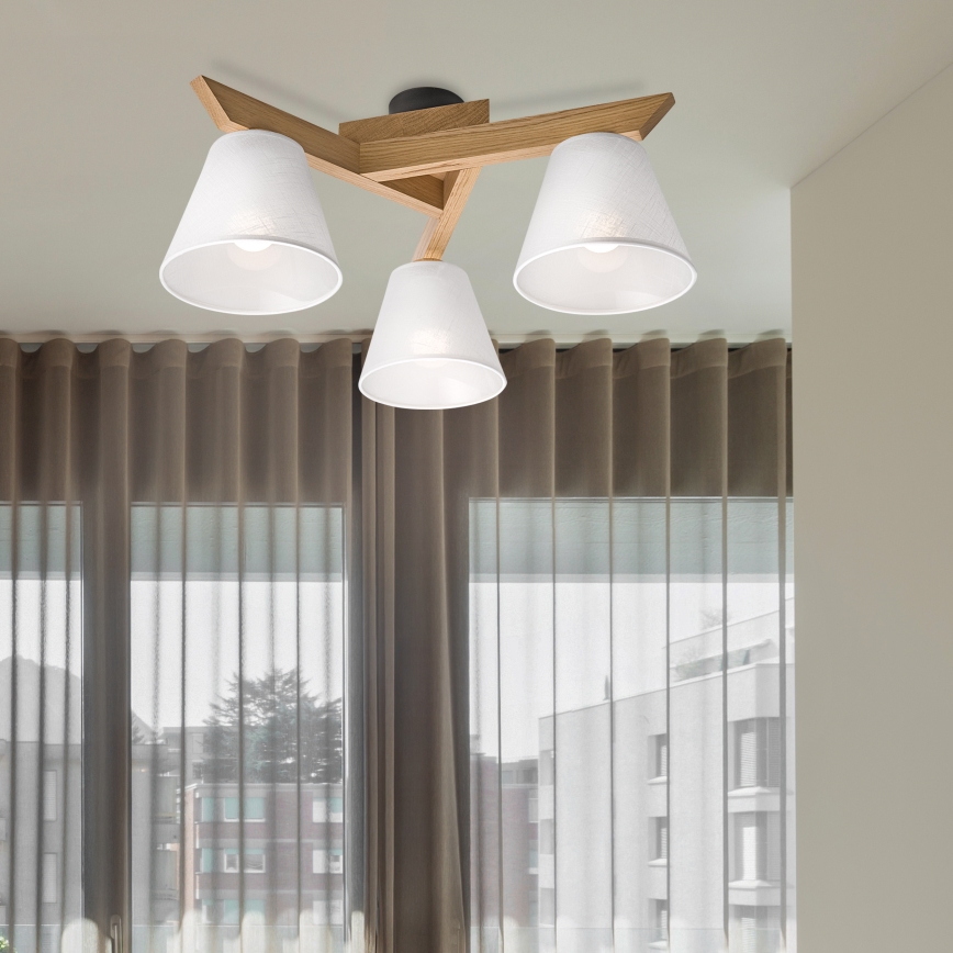 Brilagi - LED  Pinnale kinnitatav lühter ANTHONY 3xE14/40W/230V tamm/valge