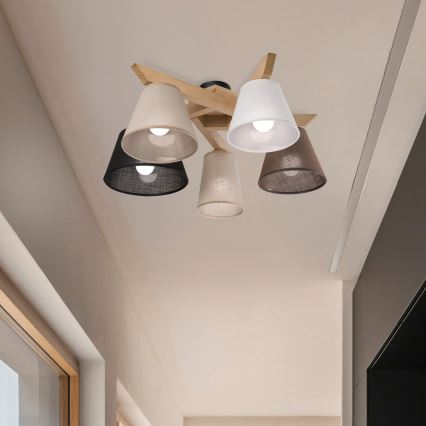 Brilagi - LED  Pinnale kinnitatav lühter ANTHONY 5xE14/40W/230V tamm