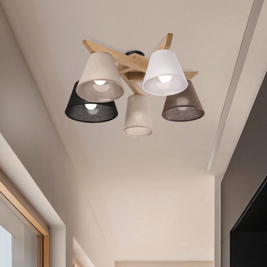 Brilagi - LED  Pinnale kinnitatav lühter ANTHONY 5xE14/40W/230V tamm