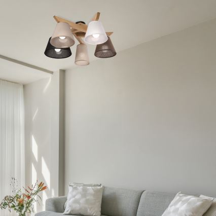 Brilagi - LED  Pinnale kinnitatav lühter ANTHONY 5xE14/40W/230V tamm