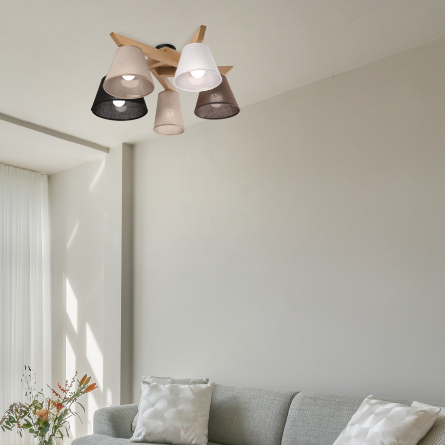 Brilagi - LED  Pinnale kinnitatav lühter ANTHONY 5xE14/40W/230V tamm