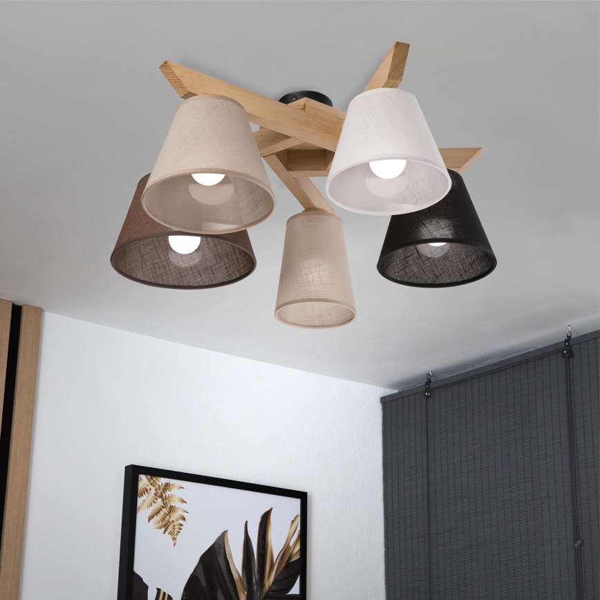 Brilagi - LED  Pinnale kinnitatav lühter ANTHONY 5xE14/40W/230V tamm
