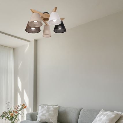 Brilagi - LED  Pinnale kinnitatav lühter ANTHONY 5xE14/40W/230V tamm