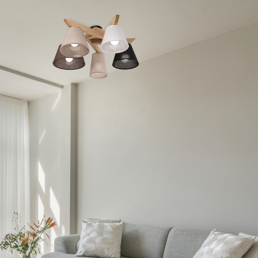 Brilagi - LED  Pinnale kinnitatav lühter ANTHONY 5xE14/40W/230V tamm