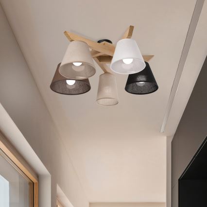 Brilagi - LED  Pinnale kinnitatav lühter ANTHONY 5xE14/40W/230V tamm