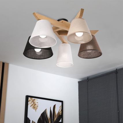 Brilagi - LED  Pinnale kinnitatav lühter ANTHONY 5xE14/40W/230V tamm
