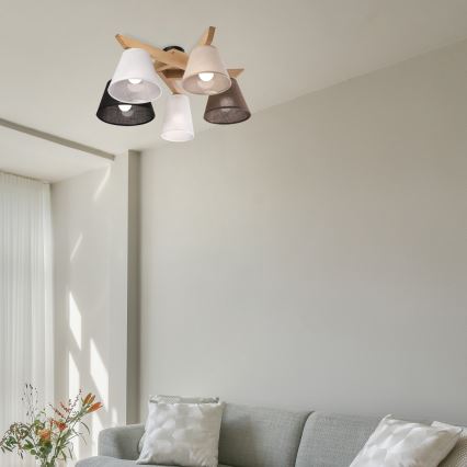 Brilagi - LED  Pinnale kinnitatav lühter ANTHONY 5xE14/40W/230V tamm
