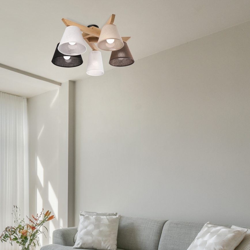 Brilagi - LED  Pinnale kinnitatav lühter ANTHONY 5xE14/40W/230V tamm