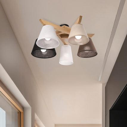 Brilagi - LED  Pinnale kinnitatav lühter ANTHONY 5xE14/40W/230V tamm