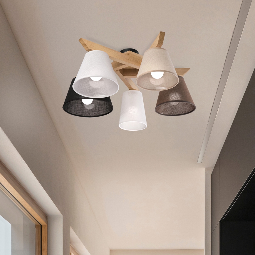 Brilagi - LED  Pinnale kinnitatav lühter ANTHONY 5xE14/40W/230V tamm
