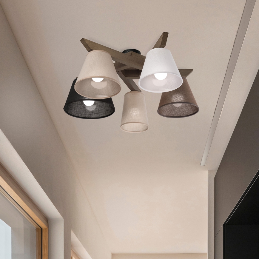 Brilagi - LED  Pinnale kinnitatav lühter ANTHONY 5xE14/40W/230V tamm