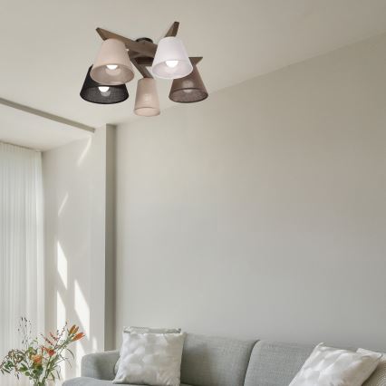 Brilagi - LED  Pinnale kinnitatav lühter ANTHONY 5xE14/40W/230V tamm