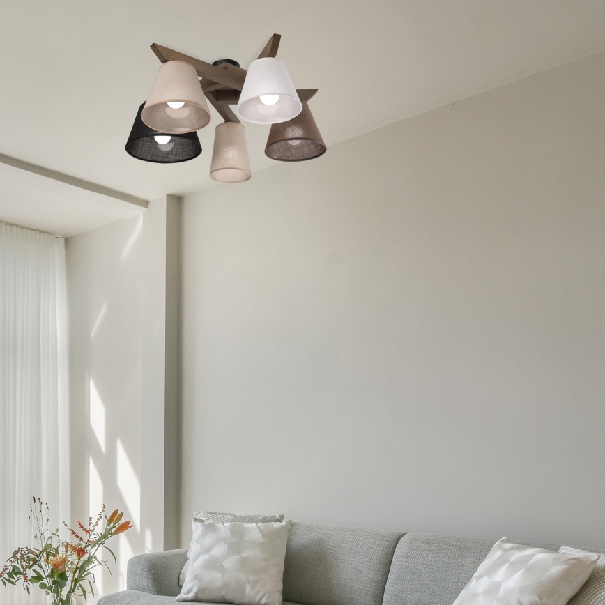 Brilagi - LED  Pinnale kinnitatav lühter ANTHONY 5xE14/40W/230V tamm