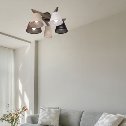 Brilagi - LED  Pinnale kinnitatav lühter ANTHONY 5xE14/40W/230V tamm