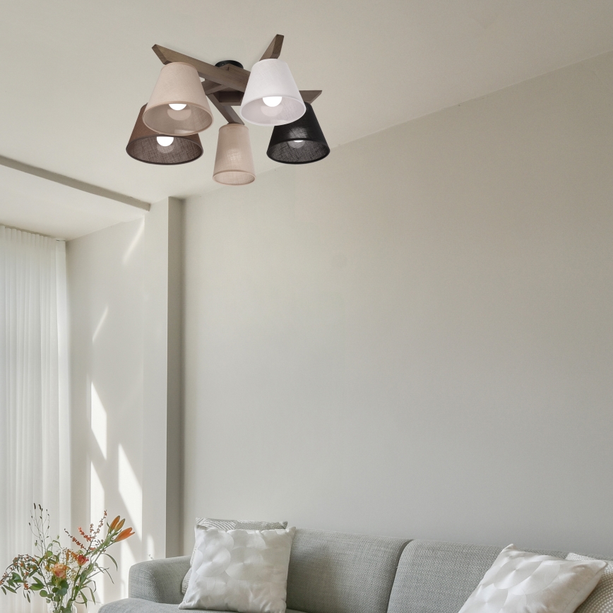 Brilagi - LED  Pinnale kinnitatav lühter ANTHONY 5xE14/40W/230V tamm