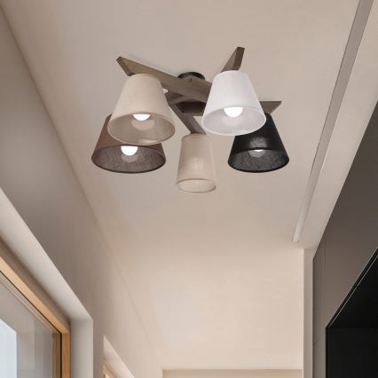 Brilagi - LED  Pinnale kinnitatav lühter ANTHONY 5xE14/40W/230V tamm